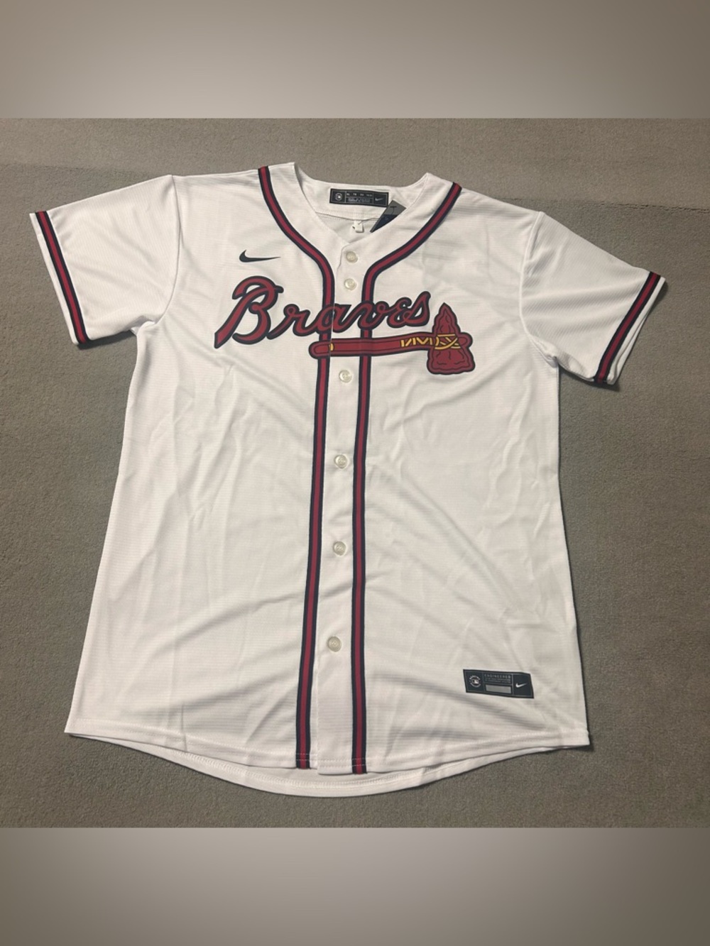 Nike MLB Atlanta Braves Baseball Home Jersey - Youth Kids XL (18/20) *NEW*